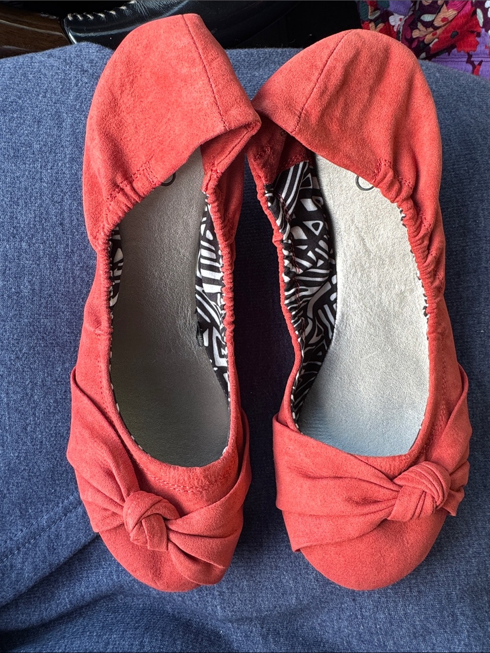 Cato Coral Knot-Front Ballet Flats